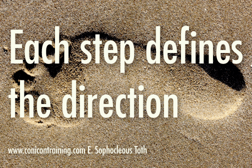 Quote: Each step defines the direction! By E. Sophocleous Toth